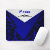 Gothic Blue und Black Damask Mousepad (Mit Mouse)