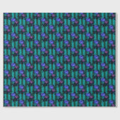 Gothic Blue und Lila Rose Geschenkpapier (Flach)