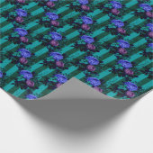 Gothic Blue und Lila Rose Geschenkpapier (Ecke)