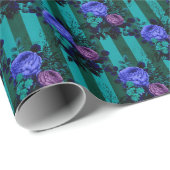 Gothic Blue und Lila Rose Geschenkpapier (Rolleneckpunkt)