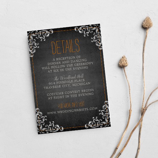 Gothic Blüh Halloween Holiday Dark Wedding Begleitkarte
