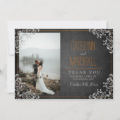 Gothic Blüh Halloween Holiday Dark Wedding Dankeskarte (Vorderseite)