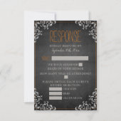 Gothic Blüh Halloween Orange Holiday Wedding RSVP Karte (Vorderseite)