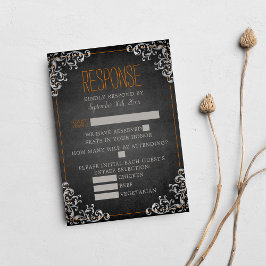 Gothic Blüh Halloween Orange Holiday Wedding RSVP Karte