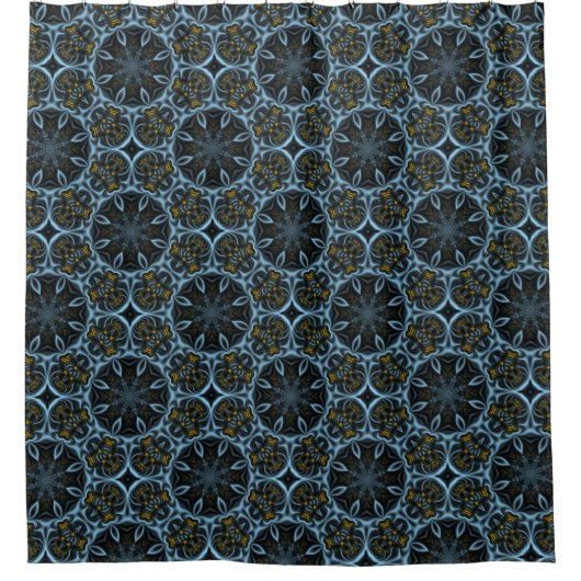 Gothic Blume Fraktal Duschvorhang (Vorderseite)