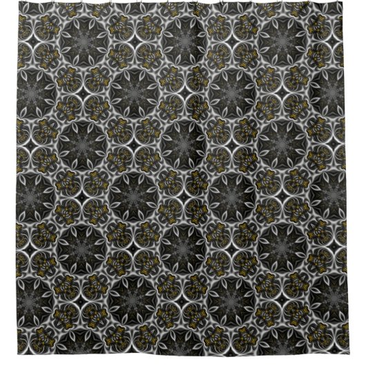 Gothic Blume Fraktal Duschvorhang (Vorderseite)