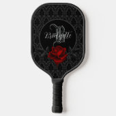 Gothic Blume Monogramm Pickleball Schläger (Rückseite)