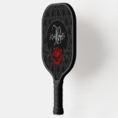 Gothic Blume Monogramm Pickleball Schläger (Links)