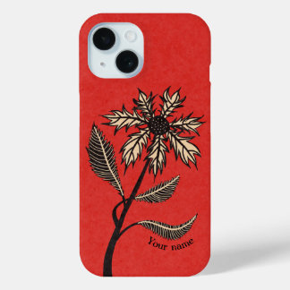 Gothic Blume Retro Vintag Tinte Rot und Schwarz Na Case-Mate iPhone Hülle