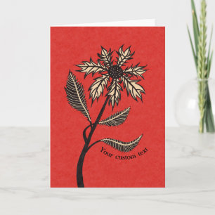 Gothic-Blume Retro-Vintage-Tinte Rot und Schwarz T Karte