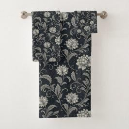 Gothic-Blumenmuster Badhandtuch Set