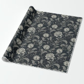 Gothic-Blumenmuster Geschenkpapier (Ungerollt)