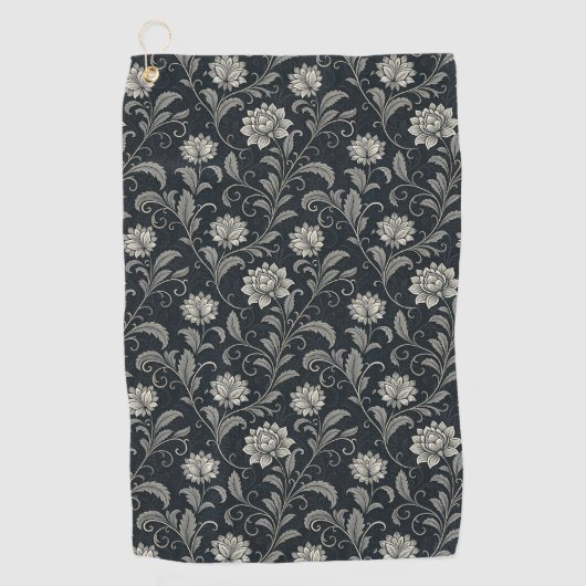 Gothic Blumenmuster Golfhandtuch (Vorderseite)