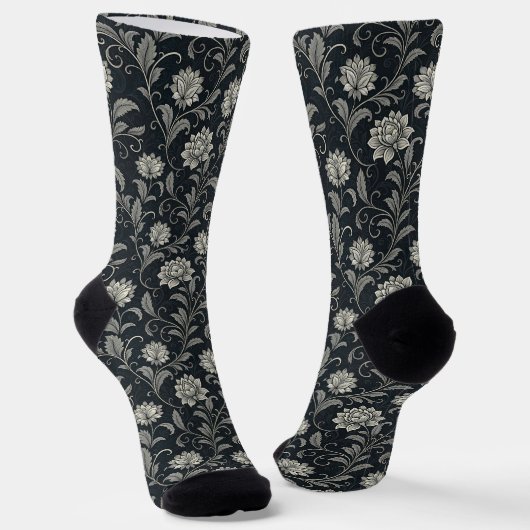 Gothic-Blumenmuster Socken (Gewinkelt)