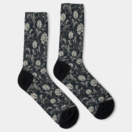 Gothic-Blumenmuster Socken (Rechts)