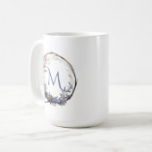 Gothic-Blumenschrei für Ihr Monogramm Kaffeetasse (Vorderseite Links)