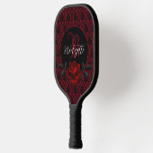 Gothic blutrotes Rosenmonogramm Pickleball Schläger (Links)