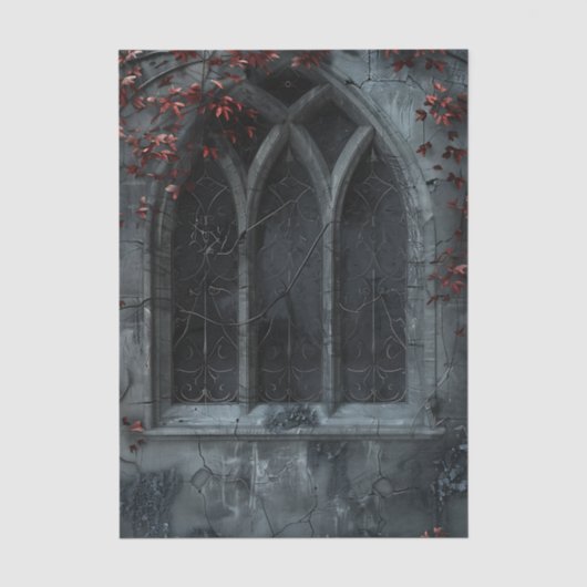 Gothic Bogenfenster mit Efeu Dekorpapier Seidenpapier (Vorderseite)