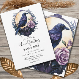 Gothic Boho Floral Raven & Rose Handfasting Einladung
