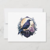 Gothic Boho Floral Raven & Rose Handfastings Save The Date (Rückseite)