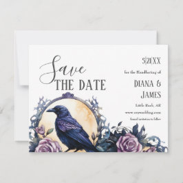 Gothic Boho Floral Raven & Rose Handfastings Save The Date