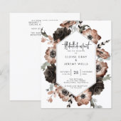 Gothic Boho Hochzeitseinladung (Vorne/Hinten)