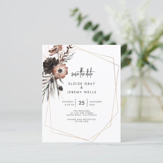 Gothic Boho Save the Date (Stehend Vorderseite)