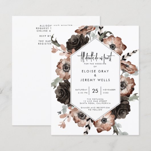 Gothic Boho Save the Date (Vorne/Hinten)