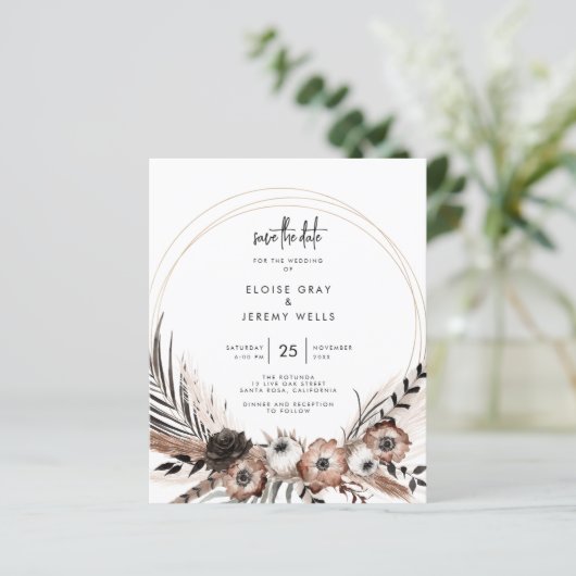 Gothic Boho Save the Date (Stehend Vorderseite)