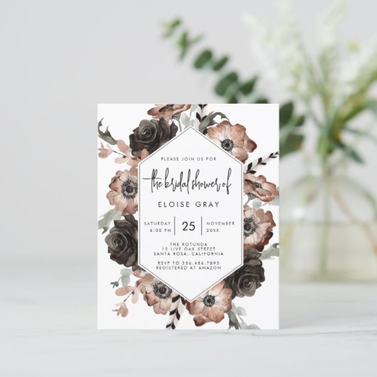 Gothic Boho Wedding Einladung (Stehend Vorderseite)