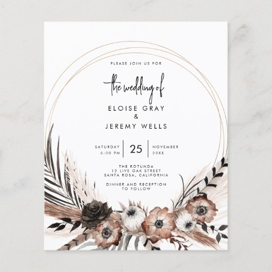 Gothic Boho Wedding Einladung (Vorderseite)