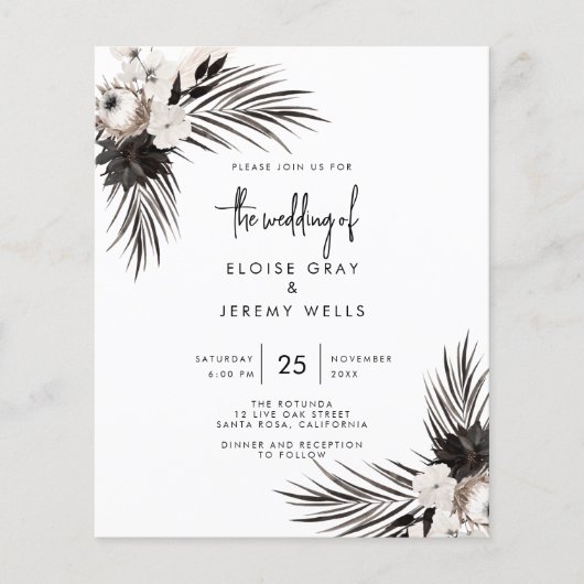 Gothic Boho Wedding Einladung (Vorderseite)