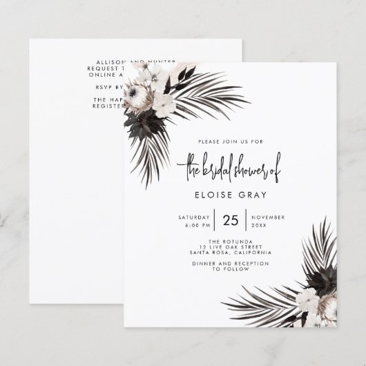 Gothic Boho Wedding Einladung (Vorne/Hinten)