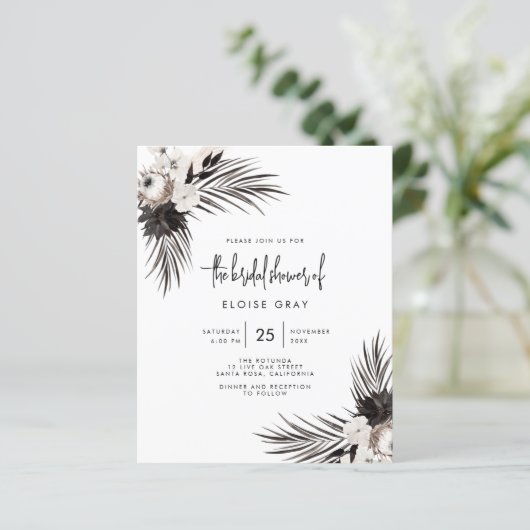 Gothic Boho Wedding Einladung (Stehend Vorderseite)