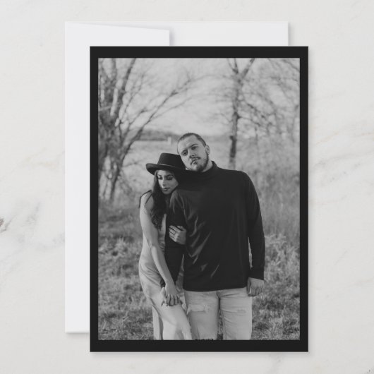 Gothic Bold Black Floral Til Death Save the Date Einladung (Rückseite)