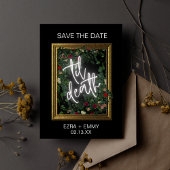 Gothic Bold Black Floral Til Death Save the Date Einladung