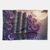 Gothic Book Purple Floral Geschirrtuch (Horizontal)