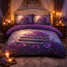 Gothic Book Purple Floral Kissenbezug