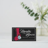 Gothic Boot Script Black Tattoo Artist Visitenkarte (Stehend Vorderseite)