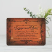 Gothic Border Halloween Engagement Party Einladung (Stehend Vorderseite)