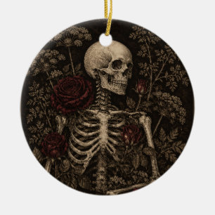 Gothic-Botanischer-Skelett-Victorianische-Radierun Keramik Ornament