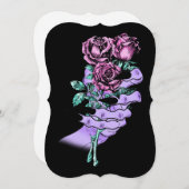 Gothic Bouquet Flat Greeting Card Einladung (Vorne/Hinten)