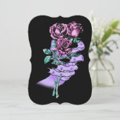 Gothic Bouquet Flat Greeting Card Einladung (Stehend Vorderseite)