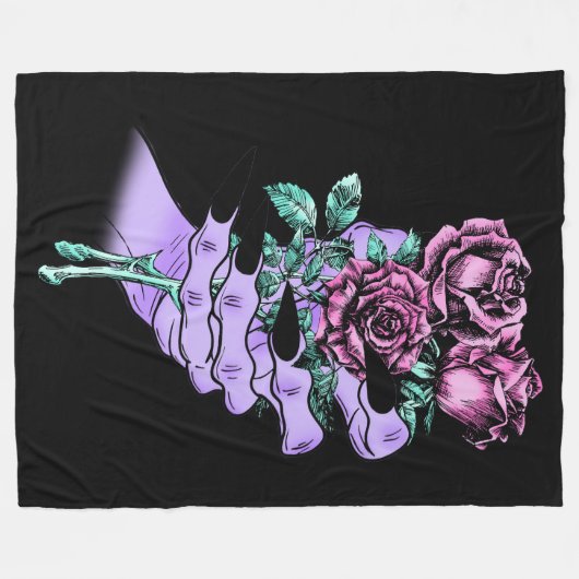 Gothic Bouquet Fleece Blanket (Vorderseite (Horizontal))