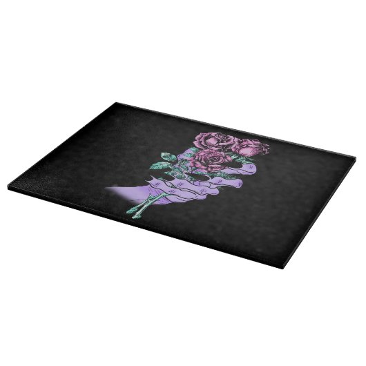 Gothic Bouquet Glas Cutting Board Schneidebrett (Ecke)
