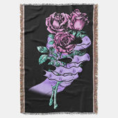 Gothic Bouquet Throw Decke (Vorderseite Vertikal)