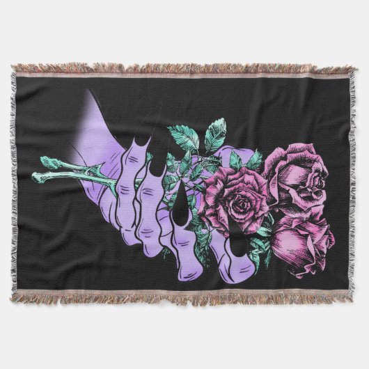 Gothic Bouquet Throw Decke (Vorderseite)