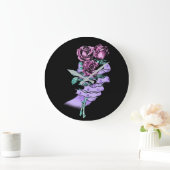 Gothic Bouquet Wall Clock Große Wanduhr (Zuhause)