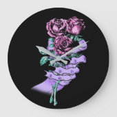 Gothic Bouquet Wall Clock Große Wanduhr (Vorderseite)