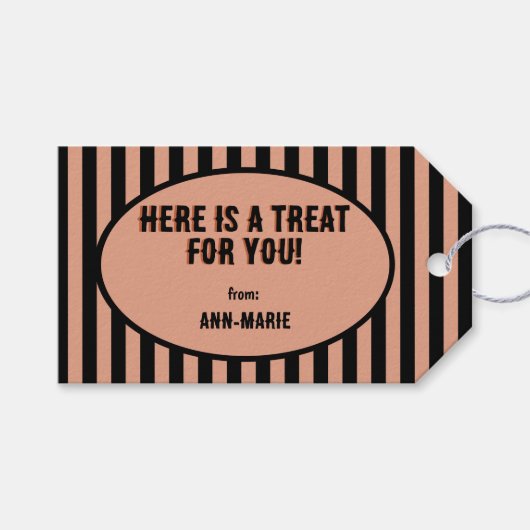 Gothic Bow Halloween Geschenkanhänger (Vorderseite (Horizontal))